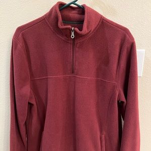 Croft & Barrow Burgandy 3/4 front zipper sweatshirt Medium